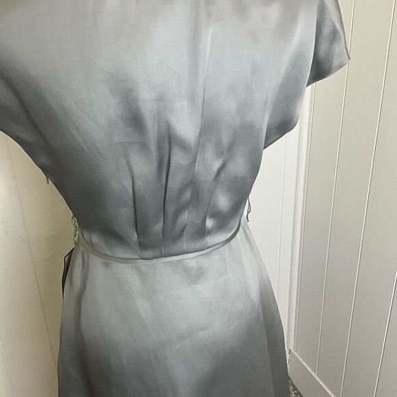 Brand New J. Crew Women’s 4 100% Silk Melanie Knee Length Dress Grey Wrap - Picture 6 of 15